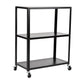 Mind Reader Rolling Cart, Rolling Cart, Microwave Stand, 3-Tier, Coffee Cart, Office, Metal, 23"L x 12"W x 30"H, Black