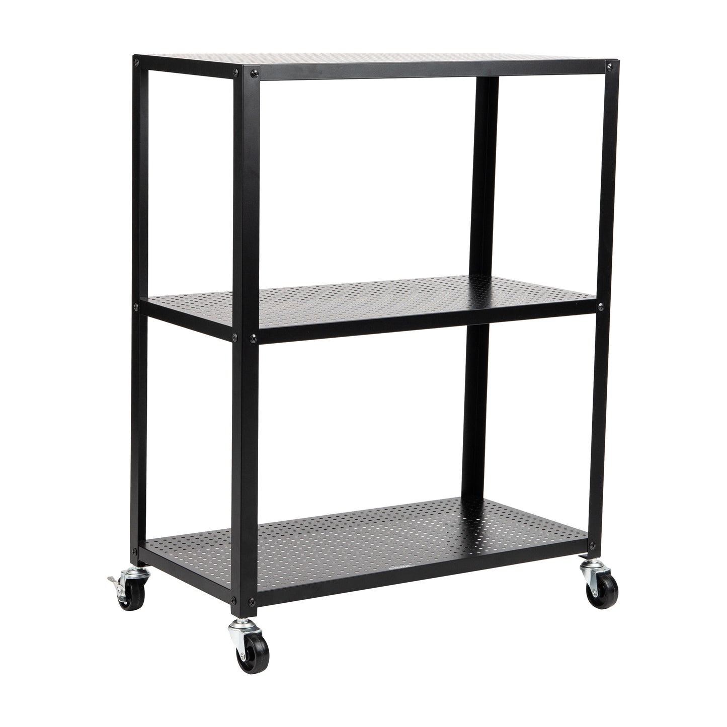 Mind Reader Rolling Cart, Rolling Cart, Microwave Stand, 3-Tier, Coffee Cart, Office, Metal, 23"L x 12"W x 30"H, Black