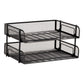 Mind Reader 2-Tier Stackable Paper Tray, Desktop Organizer for Letter-Size Documents, Office File Storage, Metal Mesh, Set of 2