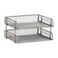 Mind Reader 2-Tier Stackable Paper Tray, Desktop Organizer for Letter-Size Documents, Office File Storage, Metal Mesh, Set of 2