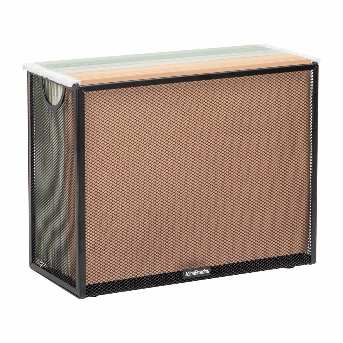 Mind Reader Vertical File Storage, Desktop Organizer, Hanging Files, Office, Metal Mesh, 12.25"L x 5.5"W x 10"H