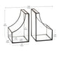 Mind Reader Terrarium Bookends, Decorative Book Holders with Storage, Modern Organizer for Desk or Shelf, Glass, Metal, Set of 2