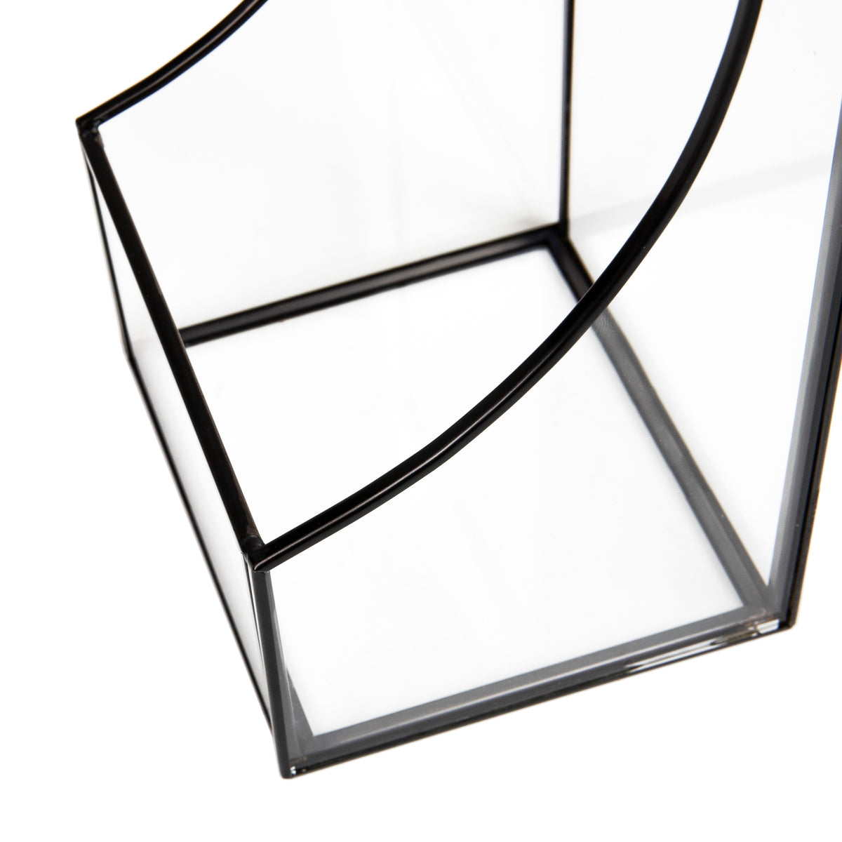 Mind Reader Terrarium Bookends, Decorative Book Holders with Storage, Modern Organizer for Desk or Shelf, Glass, Metal, Set of 2