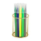 Mind Reader Pen and Accessories Holder, Desktop Organizer, Office, Metal , 3"L x 3"W x 4"H, Set of 3, Gold