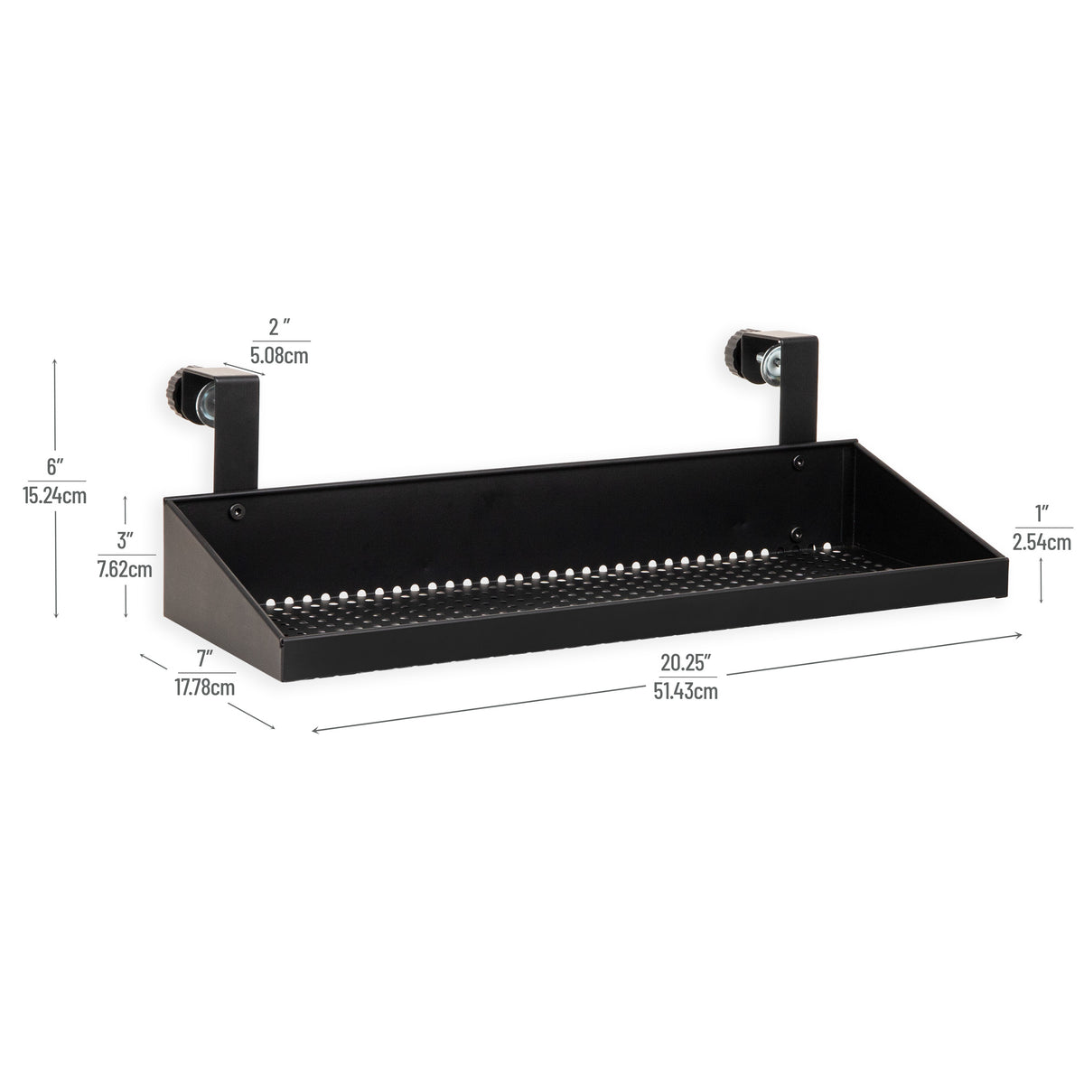 Mind Reader Hanging Cubicle Shelf, Metal Storage Organizer for Office or Home, 20.25"L x 7"W, Black