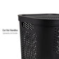 Mind Reader 60L Slim Laundry Hamper, Clothes Basket, Lid, Ventilated, Plastic, 17.25"L x 13.75"W x 23.5"H