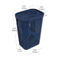 Mind Reader 60L Slim Laundry Hamper, Clothes Basket, Lid, Ventilated, Plastic, 17.25"L x 13.75"W x 23.5"H