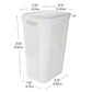Mind Reader 60L Slim Laundry Hamper, Clothes Basket, Lid, Ventilated, Plastic, 17.25"L x 13.75"W x 23.5"H