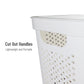 Mind Reader 60L Slim Laundry Hamper, Clothes Basket, Lid, Ventilated, Plastic, 17.25"L x 13.75"W x 23.5"H