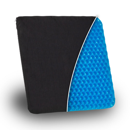 Mind Reader Seat Cushion with Gel Core, Ergonomic Pressure Relief for Tailbone, Hip, Coccyx & Sciatica Pain, Office, Car, Wheelchair, Black