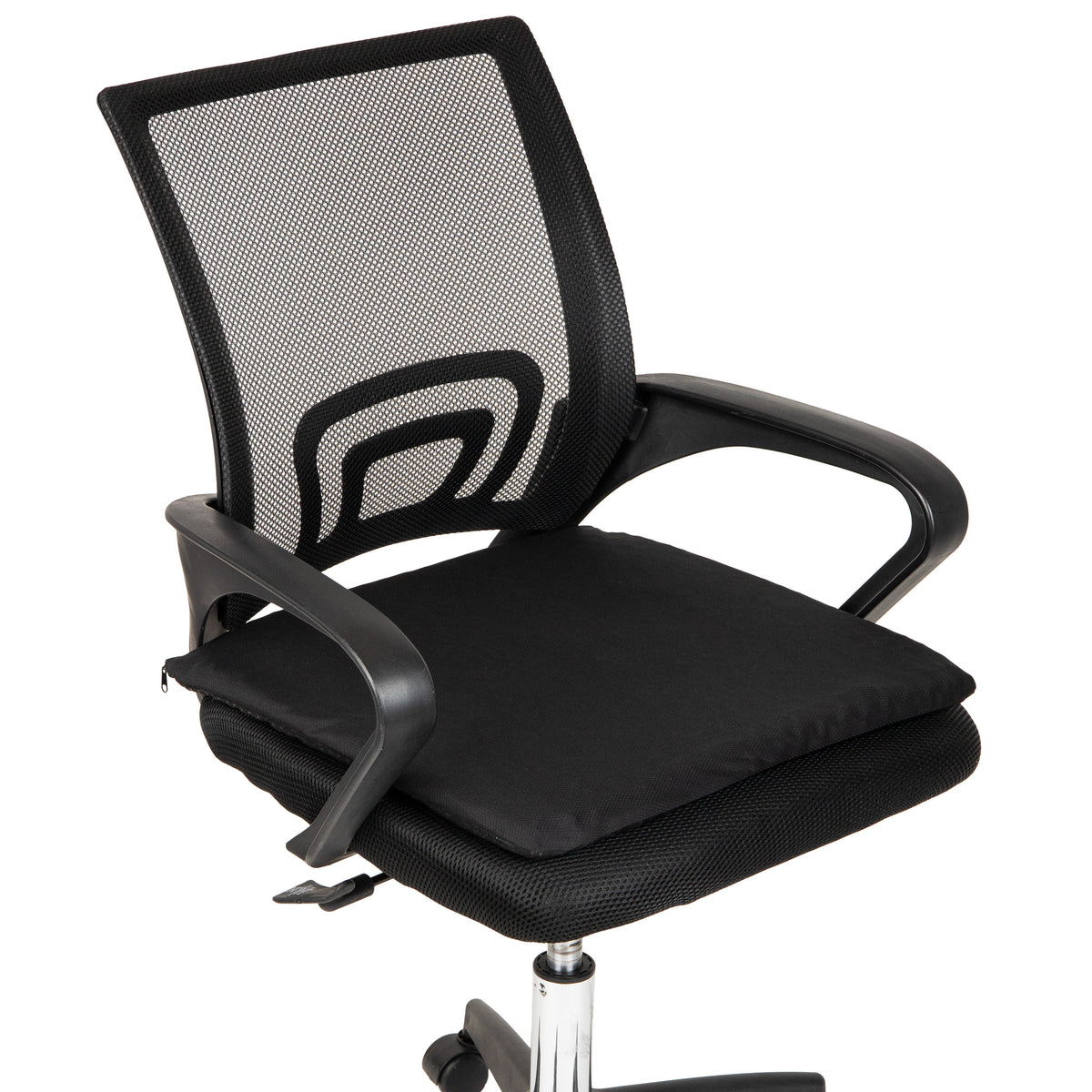 Mind Reader Seat Cushion with Gel Core, Ergonomic Pressure Relief for Tailbone, Hip, Coccyx & Sciatica Pain, Office, Car, Wheelchair, Black