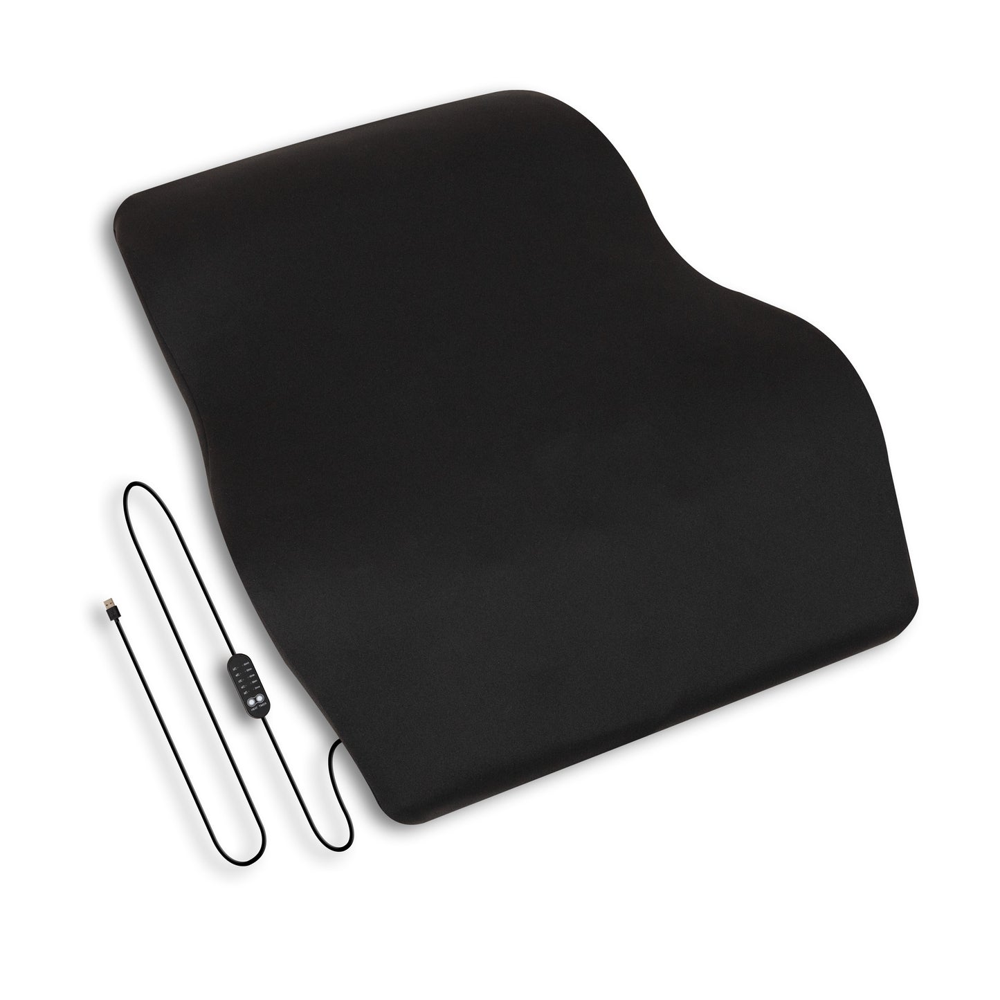 Mind Reader Heated Air-Cloud Lumbar Cushion, Ergonomic Memory Foam Back Support Pillow with Adjustable Heat Settings and Timer, Black