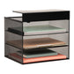 Mind Reader Slide-On Under Desk File Organizer, No Tools Required, Hanging Storage for Laptops, Folders, and Notebooks, Metal, Black