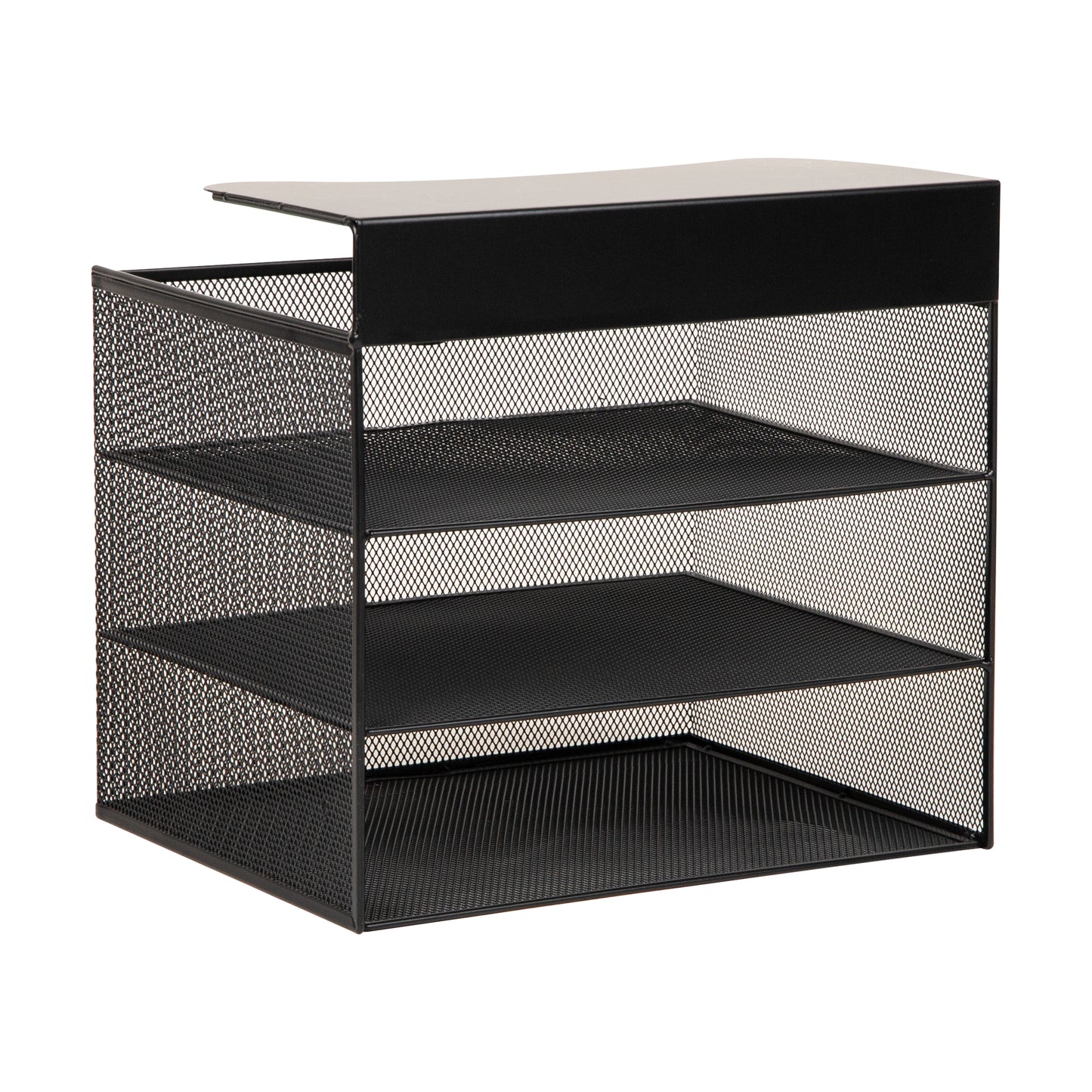 Mind Reader Slide-On Under Desk File Organizer, No Tools Required, Hanging Storage for Laptops, Folders, and Notebooks, Metal, Black
