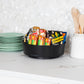 Mind Reader Snack Carousel, Countertop Organizer, Snack Tray, Condiment Holder, Breakroom, Kitchen, 12"L x 12"W x 4"H, Black
