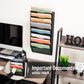 Mind Reader Wall File Organizer, 8 Pocket Hanging Document Rack, Office Wall Mount, Metal Mesh, Black