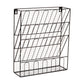 Mind Reader Metal Wire File Organizer, 3-Tier Vertical Document Holder with Storage Basket, Wall Mount or Desktop Organizer, Metal, Black