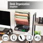 Mind Reader 4-Tier Vertical File Storage, Desktop Organizer, Wall Mount, Office, Metal Mesh, 12.5"L x 4"W x 16.5"H, Black