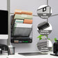 Mind Reader 4-Tier Vertical File Storage, Desktop Organizer, Wall Mount, Office, Metal Mesh, 12.5"L x 4"W x 16.5"H, Black