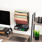 Mind Reader 4-Tier Vertical File Storage, Desktop Organizer, Wall Mount, Office, Metal Mesh, 12.5"L x 4"W x 16.5"H, Black