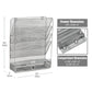 Mind Reader 4-Tier Vertical File Storage, Desktop Organizer, Wall Mount, Office, Metal Mesh, 12.5"L x 4"W x 16.5"H, Black