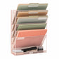 Mind Reader 5-Tier Vertical File Storage, Desktop Organizer, Wall Mount, Office, Metal Mesh, 12.75"L x 4"W x 16"H