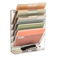 Mind Reader 5-Tier Vertical File Storage, Desktop Organizer, Wall Mount, Office, Metal Mesh, 12.75"L x 4"W x 16"H