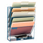 Mind Reader 5-Tier Vertical File Storage, Desktop Organizer, Wall Mount, Office, Metal Mesh, 12.75"L x 4"W x 16"H