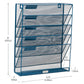 Mind Reader 5-Tier Vertical File Storage, Desktop Organizer, Wall Mount, Office, Metal Mesh, 12.75"L x 4"W x 16"H