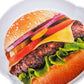 Mind Reader Burger Serving Plate Set, Hosting Essentials, Outdoor Kitchen Accessory, Melamine, 7"L x 7"W x 1"H, 4 pcs, White