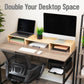 Mind Reader Dual Monitor Stand, Adjustable MDF Desktop Riser for Laptop, Monitor, TV, Expands to 51.25" Wide, Office or Home