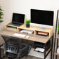 Mind Reader Dual Monitor Stand, Adjustable MDF Desktop Riser for Laptop, Monitor, TV, Expands to 51.25" Wide, Office or Home