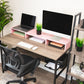 Mind Reader Dual Monitor Stand, Adjustable MDF Desktop Riser for Laptop, Monitor, TV, Expands to 51.25" Wide, Office or Home