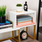 Mind Reader Desktop Bookshelf, 5-Compartment Organizer for Office Desk, Vanity, or Bathroom, Modern Storage Display, Metal. MDF, White