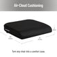 Mind Reader Memory Foam Seat Cushion, Ergonomic Pressure Relief for Office, Car, and More, Relieves Hip, Tailbone, Coccyx & Sciatica Pain, 18"L x 17.5"W x 3"H, Black