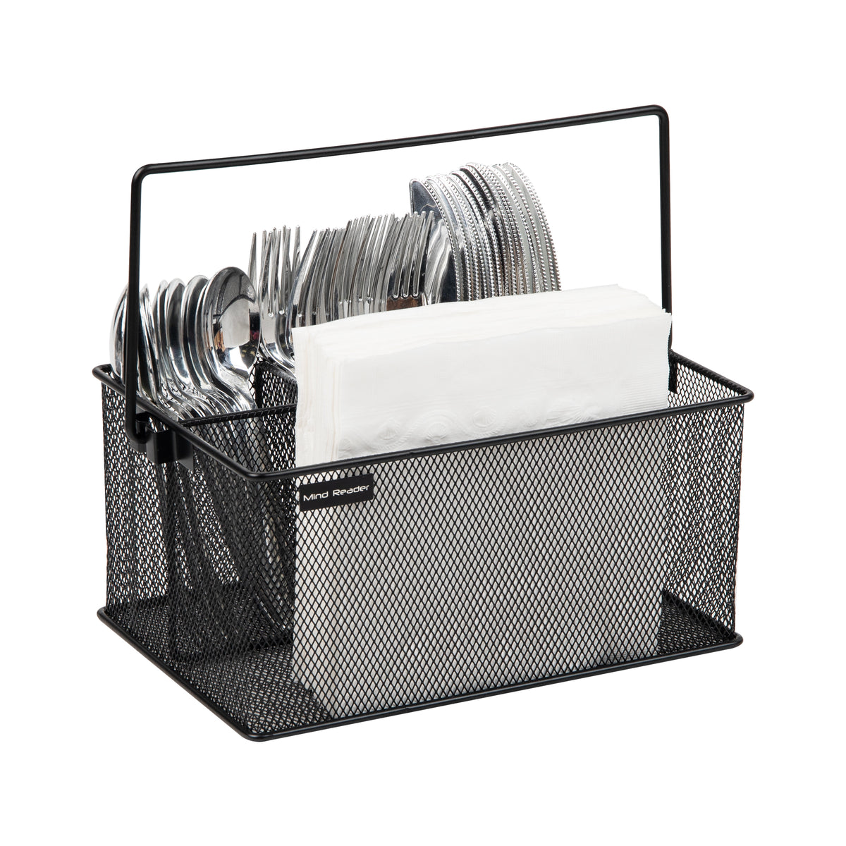 Mind Reader Multi-purpose Storage Caddy, Desktop Organizer, Cutlery Holder, Metal Mesh