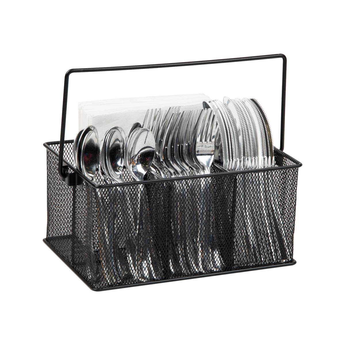 Mind Reader Multi-purpose Storage Caddy, Desktop Organizer, Cutlery Holder, Metal Mesh