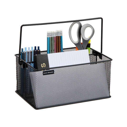 Mind Reader Multi-purpose Storage Caddy, Desktop Organizer, Cutlery Holder, Metal Mesh