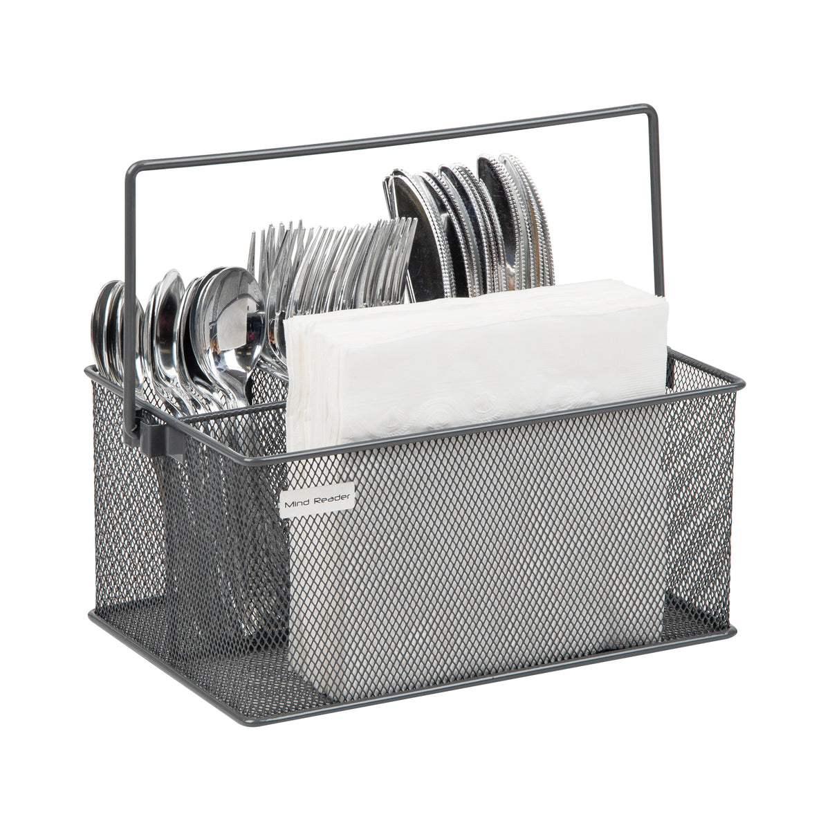 Mind Reader Multi-purpose Storage Caddy, Desktop Organizer, Cutlery Holder, Metal Mesh