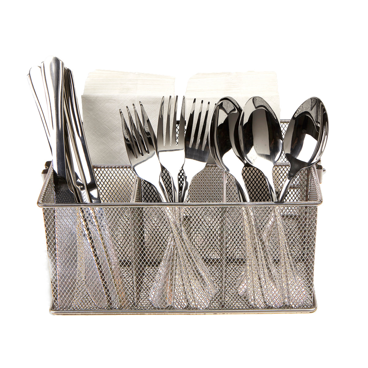 Mind Reader Multi-purpose Storage Caddy, Desktop Organizer, Cutlery Holder, Metal Mesh