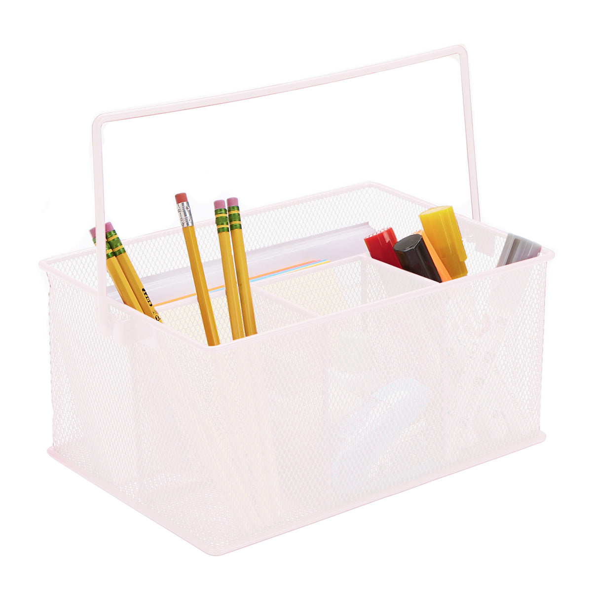 Mind Reader Multi-purpose Storage Caddy, Desktop Organizer, Cutlery Holder, Metal Mesh