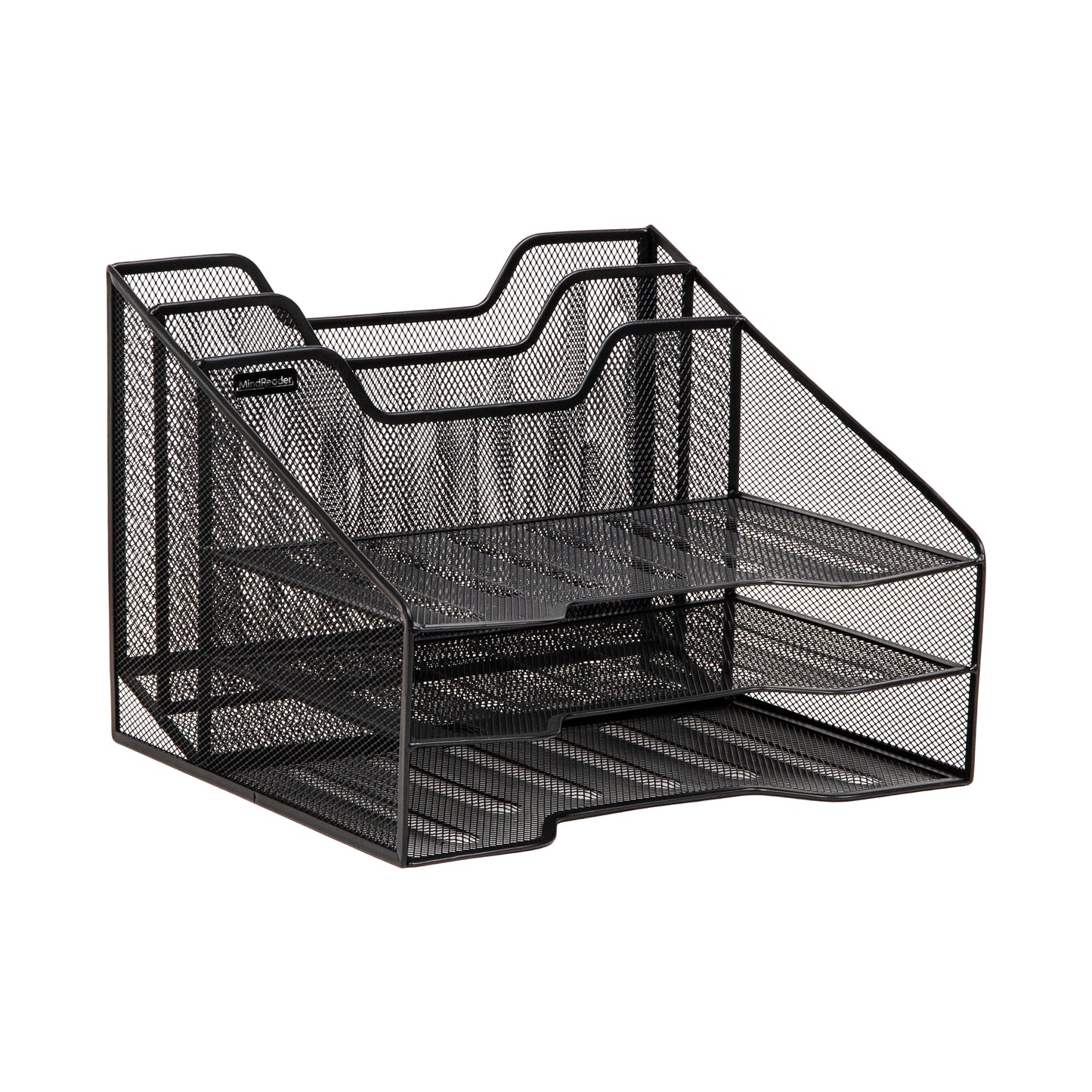 Mind Reader Desktop Organizer, Vertical File Holder, Paper Trays, Office, Metal Mesh, 12.5"L x 11.5"W x 9.5"H