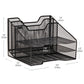 Mind Reader Desktop Organizer, Vertical File Holder, Paper Trays, Office, Metal Mesh, 12.5"L x 11.5"W x 9.5"H