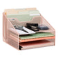 Mind Reader Desktop Organizer, Vertical File Holder, Paper Trays, Office, Metal Mesh, 12.5"L x 11.5"W x 9.5"H