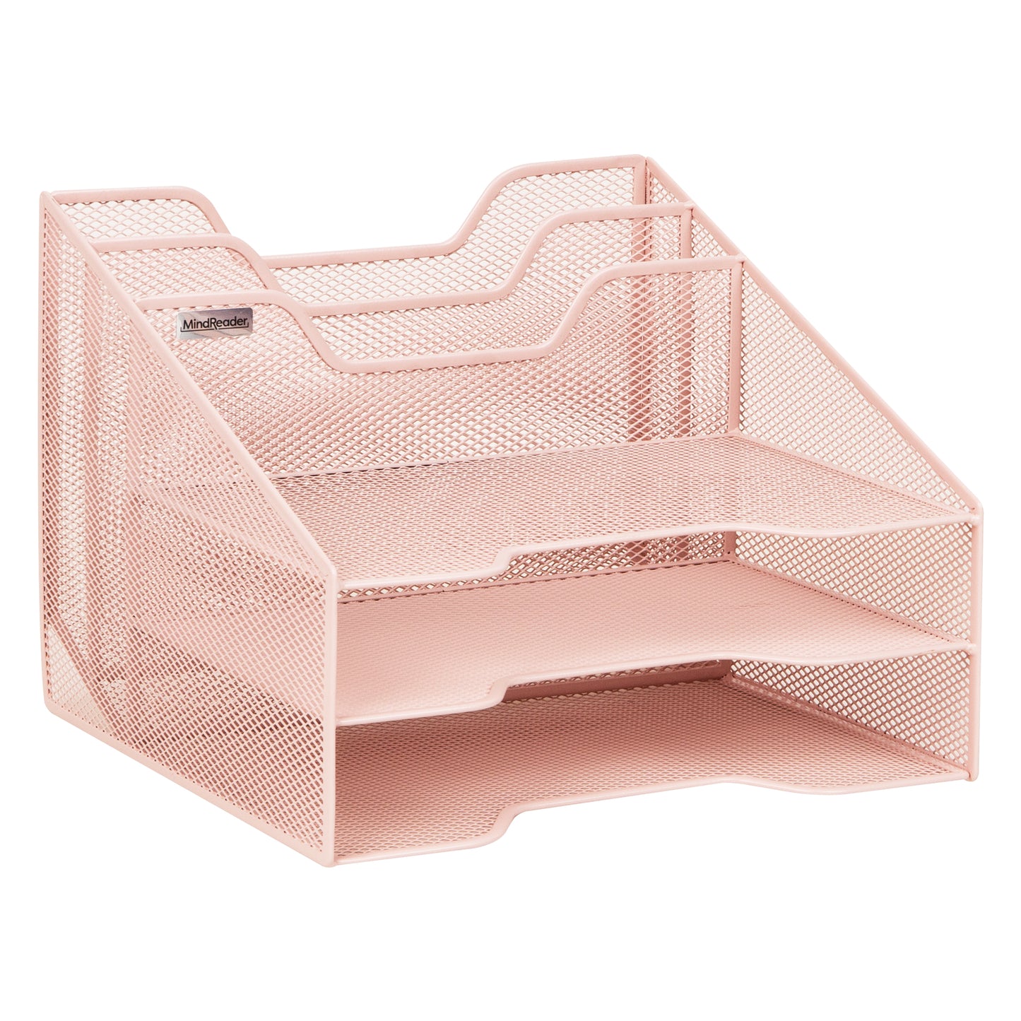 Mind Reader Desktop Organizer, Vertical File Holder, Paper Trays, Office, Metal Mesh, 12.5"L x 11.5"W x 9.5"H