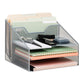 Mind Reader Desktop Organizer, Vertical File Holder, Paper Trays, Office, Metal Mesh, 12.5"L x 11.5"W x 9.5"H