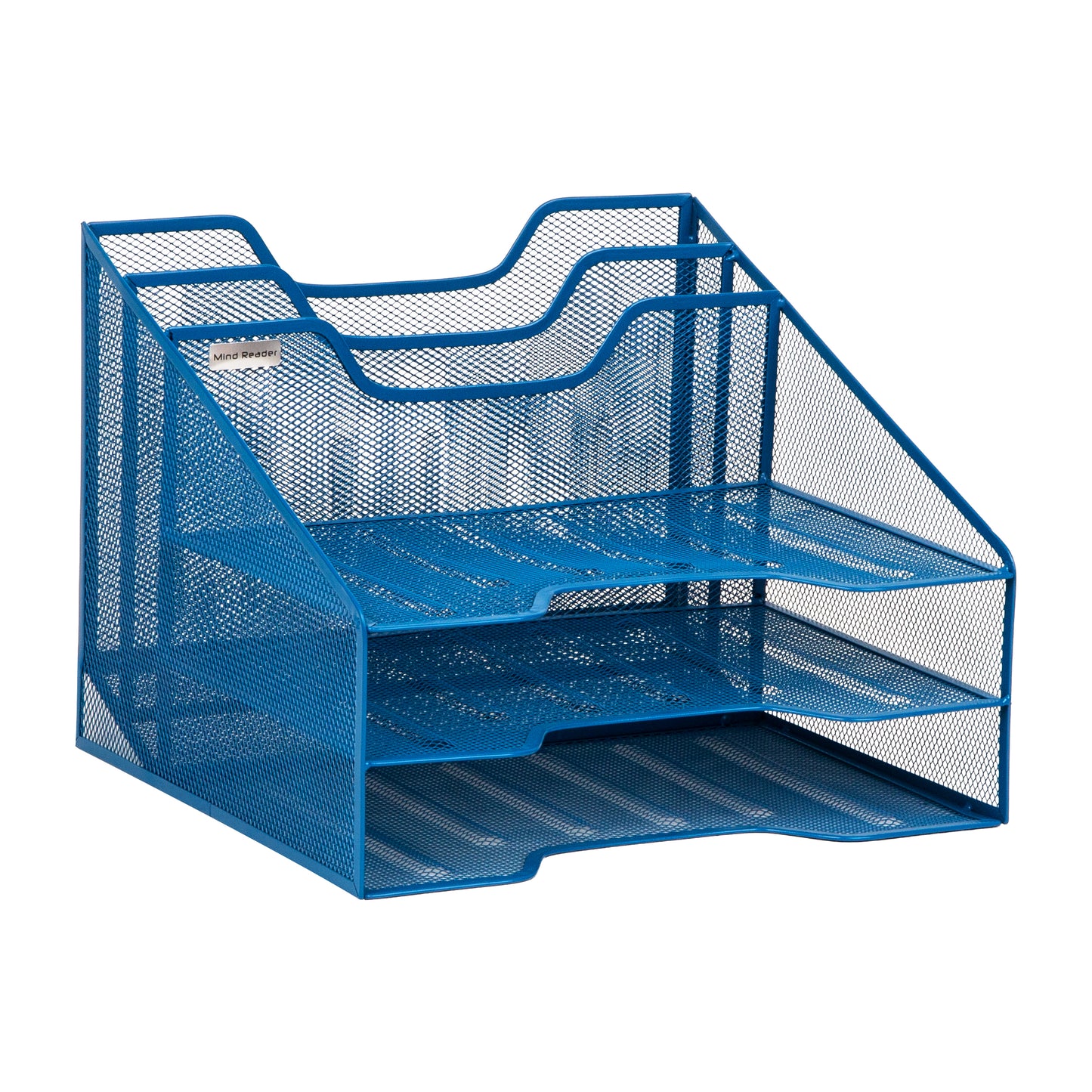 Mind Reader Desktop Organizer, Vertical File Holder, Paper Trays, Office, Metal Mesh, 12.5"L x 11.5"W x 9.5"H