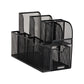 Mind Reader Countertop Organizer, Office Breakroom or Desktop Storage, 10-Compartment Caddy, Metal Mesh, Black