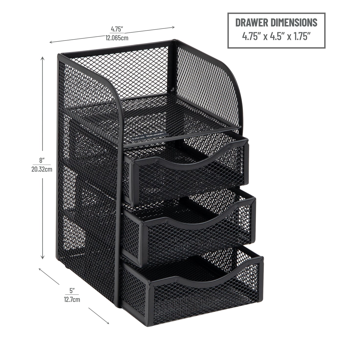Mind Reader Desktop Accessory Storage, Paper Binder Clip Basket, Workspace, Office, Metal Mesh, 4.75"L x 5"W x 8"H