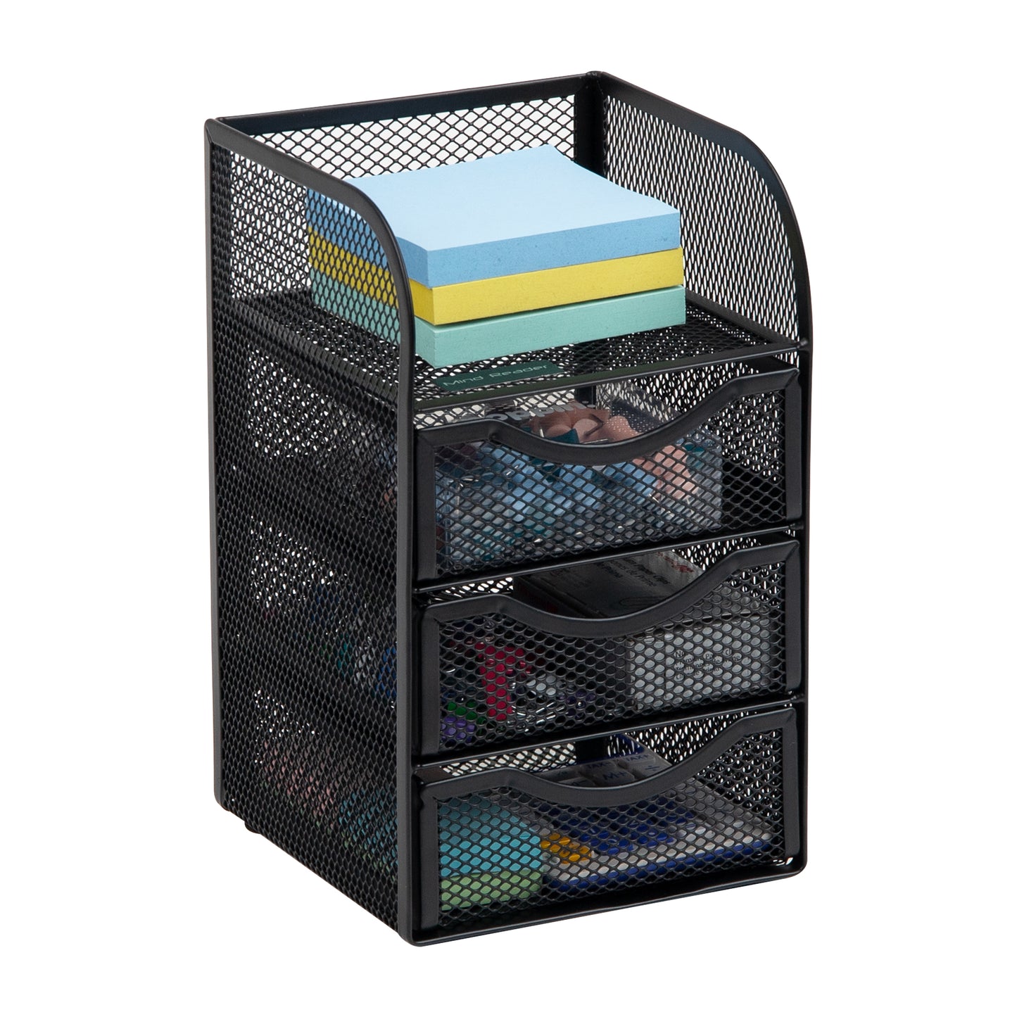 Mind Reader Desktop Accessory Storage, Paper Binder Clip Basket, Workspace, Office, Metal Mesh, 4.75"L x 5"W x 8"H